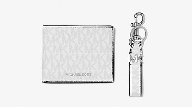 Michael Kors Logo Wallet and Key Chain Gift Set