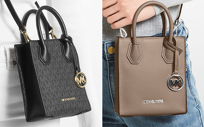 Michael Kors Mercer Extra Small Patent Crossbody Bags in Two Colors