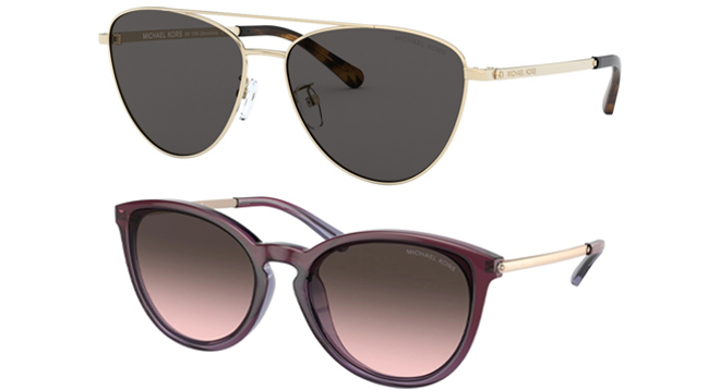 Michael Kors Womens Sunglasses in Grey Gold Color and Plum Color