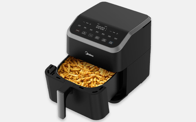 Midea Air Fryer on a Light Grey Background