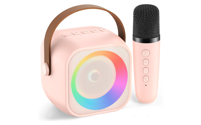 Mini Karaoke Machine for Kids Adults Portable Bluetooth Speaker with Wireless Karaoke Microphone