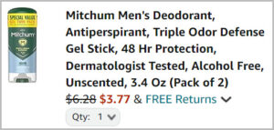 Mitchum Mens Deodorant at Checkout