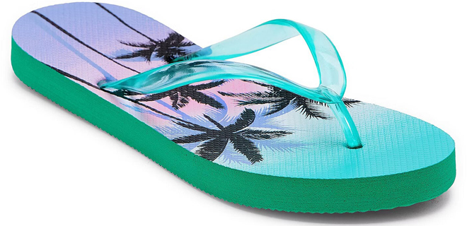 Mixit Womens Print Flip Flops with Palm Trees Print