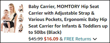 Momtory Baby Hip Seat Carrier Checkout