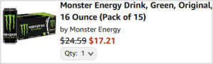 Monster Energy Drink Checkout