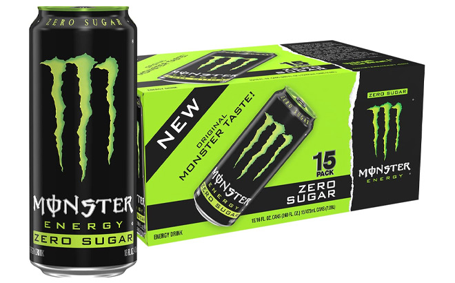 Monster Zero Sugar Green Energy Drink 15 Pack