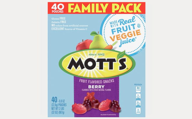 Motts Fruit Flavored Snacks Berry Family Pack