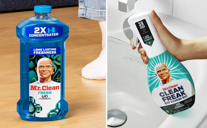 Mr. Clean 2X Concentrated Multi Surface Cleaner and Clean Freak Deep Cleaning Mist