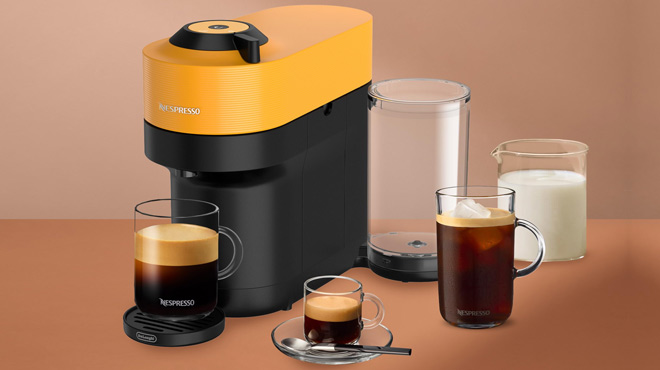 Nespresso Vertuo Pop+ Espresso Machine in Mango Yellow