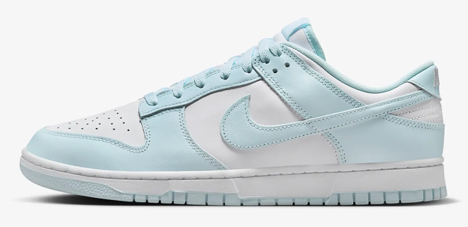 Nike Dunk Low Retro Mens Shoes in White Glacier Blue Color