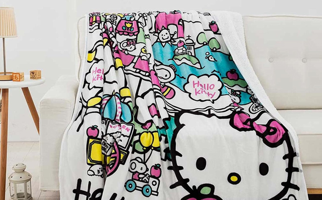 Northwest Hello Kitty Silk Touch Sherpa Throw Blanket