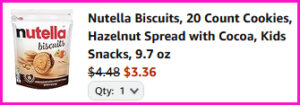 Nutella Biscuits Checkout Screen