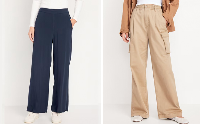 Old Navy Extra High Waisted Super Wide Leg Cargo Pants