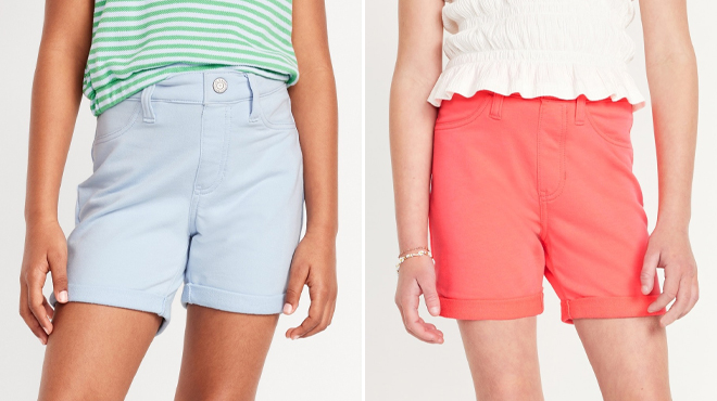 Old Navy Girls French Terry Rolled Cuff Midi Shorts