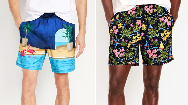 Old Navy Mens Printed Swim Trunks