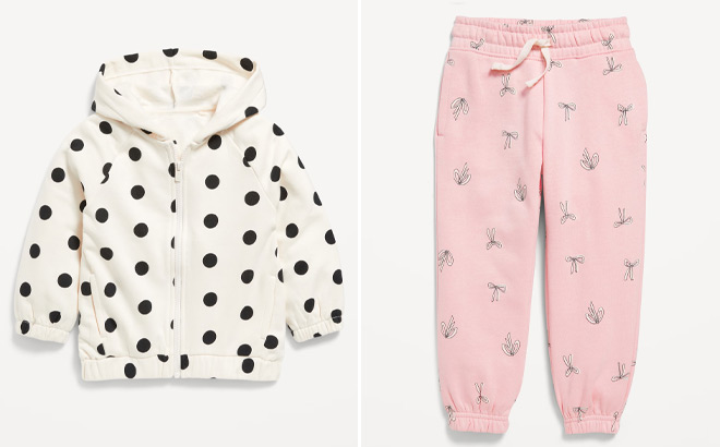 Old Navy Toddler Girls Printed Hoodie and Toddler Girls Jogger Sweatpants