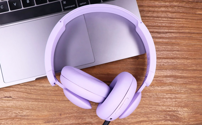 Onn Wireless Bluetooth Headphones in Purple Color