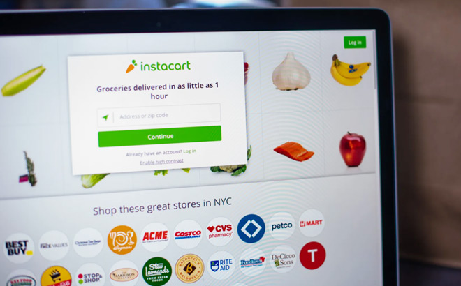 Ordering Groceries via Instacart on a Laptop