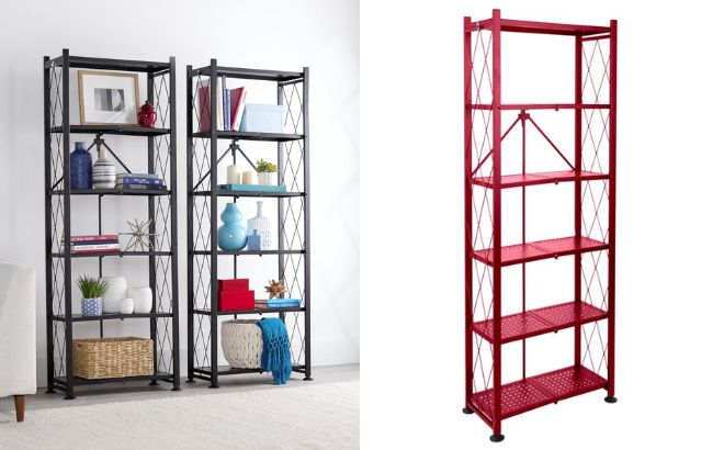 Origami Foldable Steel 6 Tier Bookshelf