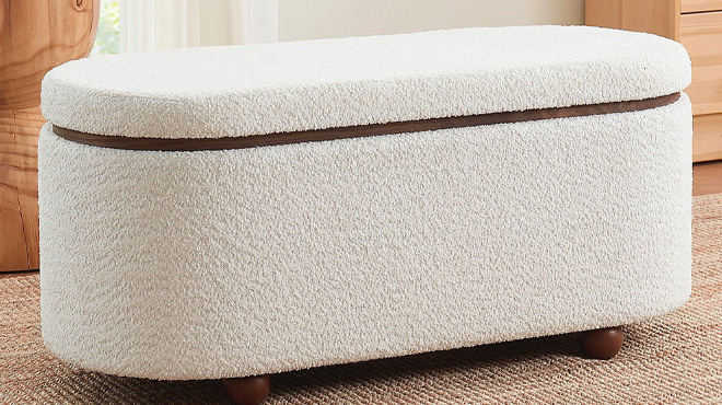 Ornavo Home Storage Ottoman Bench with Hinge Lid