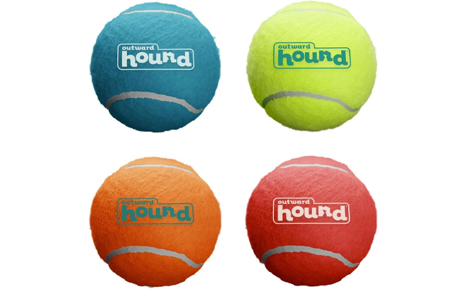 Outward Hound Squeaker Ballz Fetch Dog Toy 4 Pack