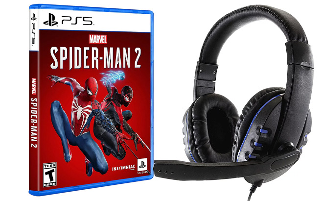 PS5 Spider Man 2 Game with Universal Headset