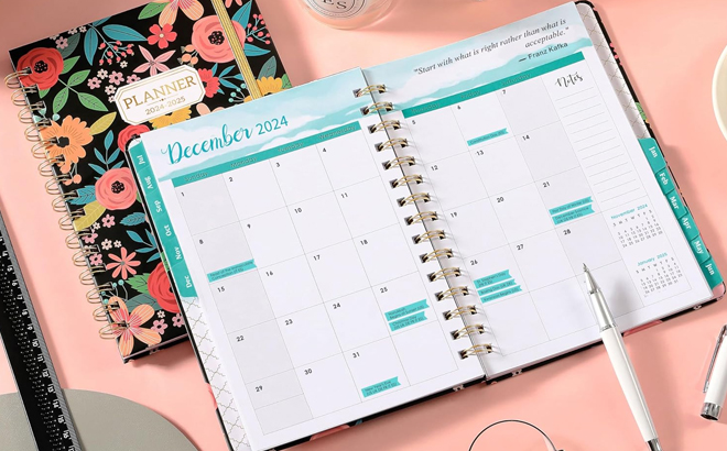 Pages of the 2024 2025 Academic Weekly and Monthly Planner