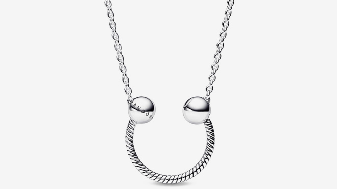 Pandora Moments Silver Horseshoe Pendant Necklace