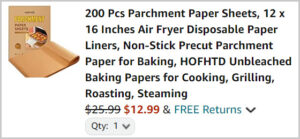 Parchment Paper Sheets at Checkout