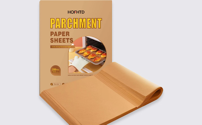 Parchment Paper Sheets on a Light Gray Background