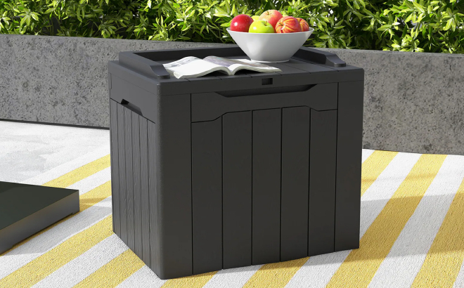 Patiowell 32 Gallons Black Plastic Deck Box