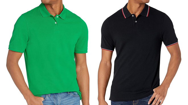 People Wearing Amazon Essentials Mens Slim Fit Polo Shirt