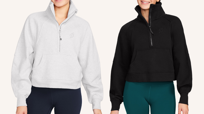 People Wearing Lululemon x Peloton Scuba Oversized Funnel Neck Half Zip Hoodie