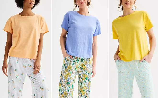 People wearing Sonoma Goods For Life Womens Pajama Sets