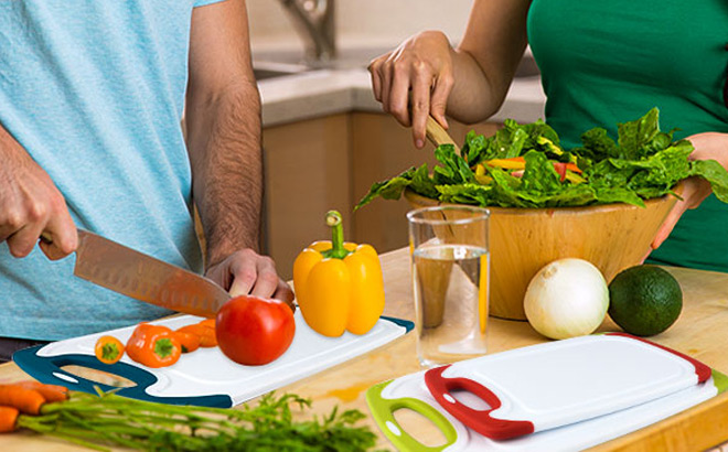 Plastic Chopping Board Set on the Table