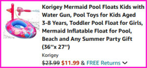 Pool Float with Water Gun Checkout Screen