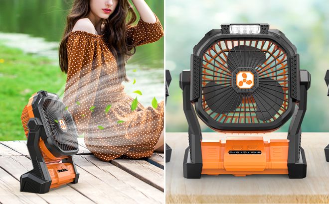 Portable Fan in Orange Color