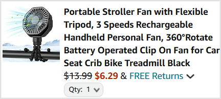 Portable Fan with Flexible Tripod Checkout