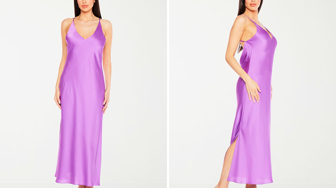 Premier Amour Satin Sleeveless Midi Slip Dress