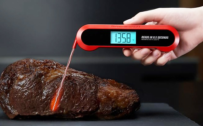 Professional Digital Instant Read Meat Thermometer in Use