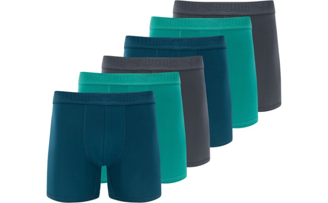 Puma Mens 6 Pack Ultra Soft Boxer Briefs