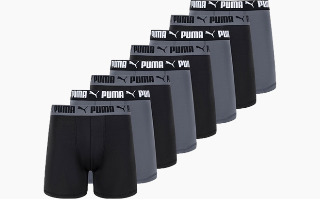 Puma Mens Active Stretch Boxer Briefs 8 Pack