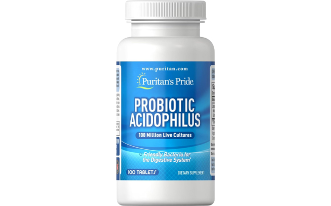 Puritans Pride Probiotic Acidophilus Tablets 100 Count