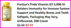 Puritans Pride Vitamin D3 Checkout Screen