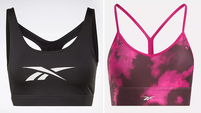 Reebok Workout Ready Sports Bra and Reebok Id Train Allover Print Bra