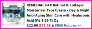 Remedial Pax Retinol Collagen Face Cream Checkout Screen