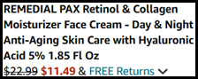 Remedial Pax Retinol Face Cream Order Summary