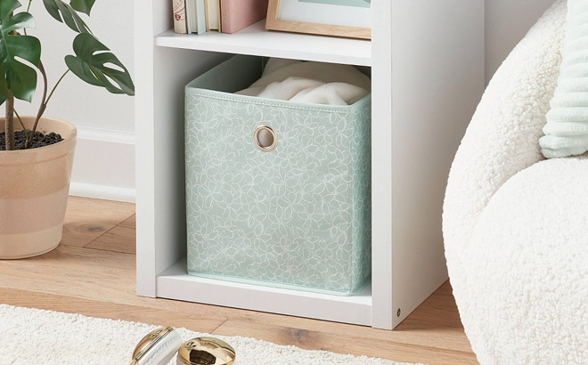 Room Essentials Fabric Bin in Mint Floral Color