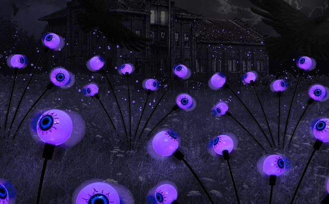 Scary Eyeballs Solar Halloween Lights