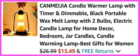 Screen Shot of the Checkout Page for Canmeijia Candle Warmer Lamp